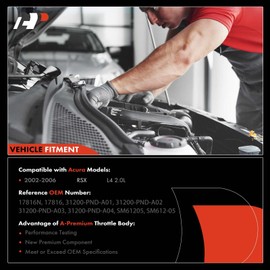 A-Premium Starter Motor Compatible with Acura RSX 2002 2003 2004 2005 2006 2.0L, 12V 1.2KW 9-Teeth Clockwise