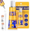 Fabric Glue Permanent for Clothing, 29.5ML x2 Washable Clear Fabric