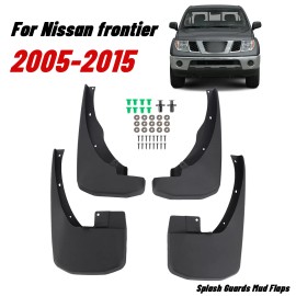 autoparts_offroad No Drill Mud Guards For Nissan Frontier 2005-2015 Front Rear Splash Flaps Set