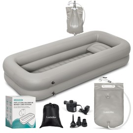 Medical Inflatable Bathtub,Shower Bath Basin Kit, PVC Portable Bathtub with Electric Air Pump,Portable Bathtub Wash Full Body in Bed Bath,for Elderly (Basin Kit C)