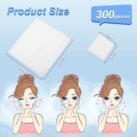Maxcheck 300 Pcs 2x2 Disposable Esthetic Wipes 4 Ply 4x4 Unfolded Facial Squares Aesthetic Wipes Non Woven Esthetician Supplies Lint-Free Cleaning Cloths for Spa Facial Makeup Product Application