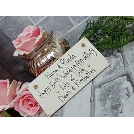 MadeAt94 Nana and Grandad 50th Golden Wedding Anniversary Gift Wooden Hanging Plaque
