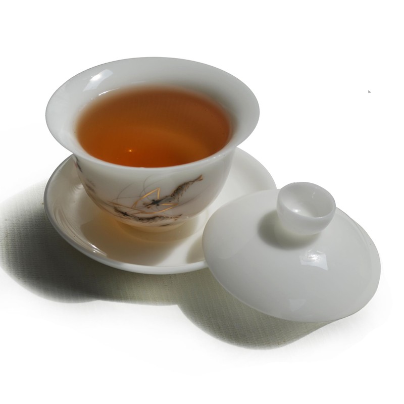 Liang baobao Ice Jade White Porcelain Gaiwan,5oz Teacup Suet-fat Jade