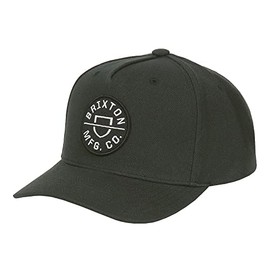 Brixton Men's CREST C MP SNBK CAP Cap, Snapback, Skate Brand, Black