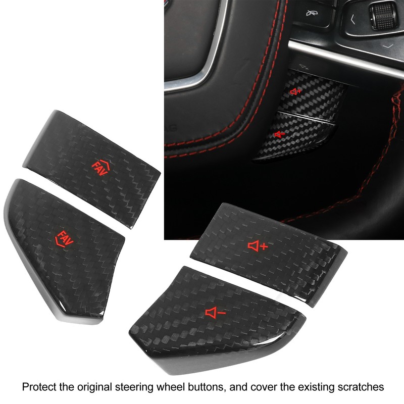 Steering Wheel Switch Button Trim Carbon Fiber Replacement for Corvette
