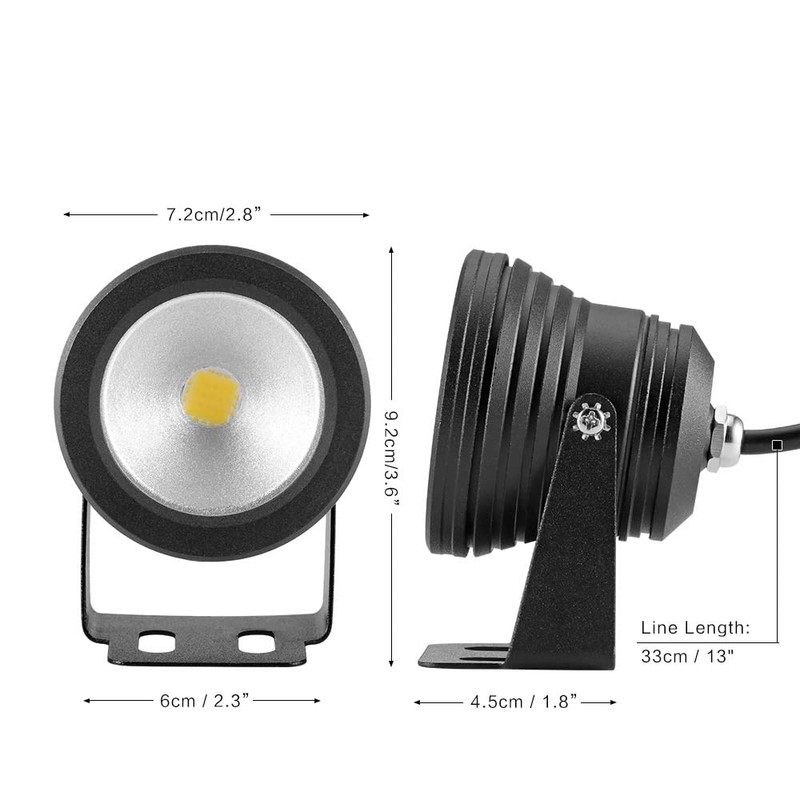 12Vmonster Waterproof LED Outdoor Spot Light Landscape Lighting IP68 12"