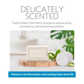 AGRARIA Luxury Bath Collection Mediterranean Jasmine Soap, Moisturizing Body Bar Soap, Shea Butter & Kukui Oil Infused Gift Bundle for Men and Women