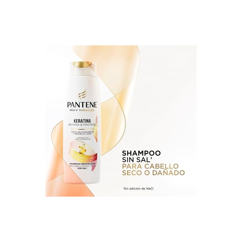 Pantene Kit Keratina Shampoo + Crema para Peinar Termoprotectora 300