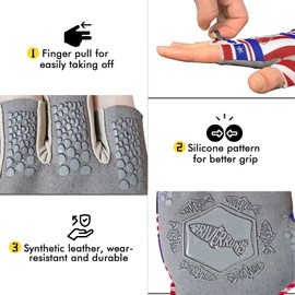 Riverruns SwiftShield Fishing Gloves Shortened Wrist UPF50+ Sun Gloves Fingerless Lightweight Breathable Hiking Driving Kayaking Paddling(Classic USA Flag,M)