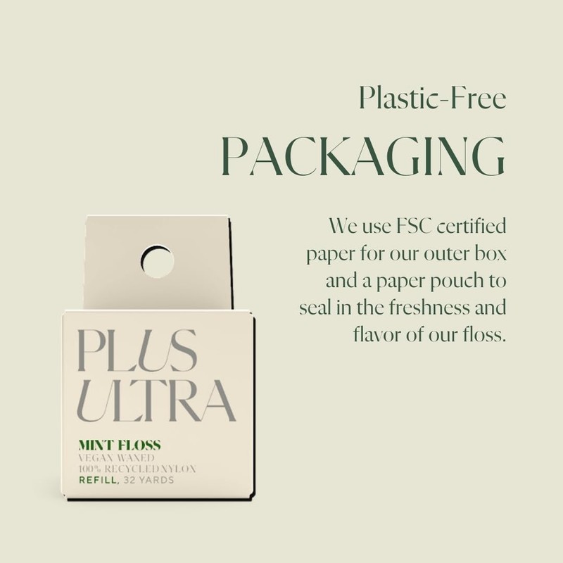 Plus Ultra Recycled Nylon Tooth Floss Refill | Mint Flavor