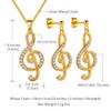 beautlace Women's Musical Note Necklaces/Stud Earrings 18K Glod Plated Treble