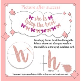 She is Tying the Knot Banner, Funny Bow Bachelorette Party Decorations, She Loves Decoration, Bow Coquette Bridal Shower Decoration, Bow Engagement Wedding Party Supplies Rose Gold Glitter