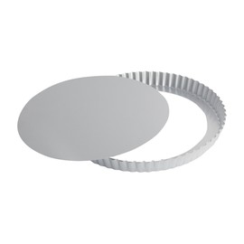 Ottinetti Fluted Round Tart Mold, 28cm/11", Silver