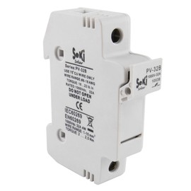 SeKi DC fuse holder/circuit breaker 1-pole up to 1000V DC 32A; fuse for solar / photovoltaic, mounting on DIN rail; for 10 x 38 mm fuses