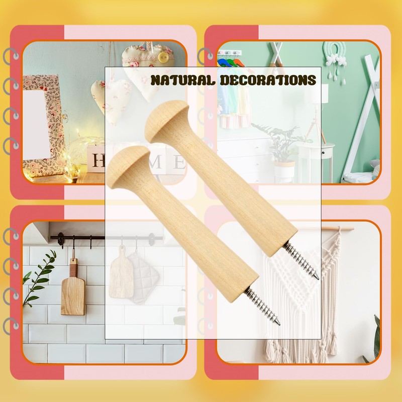 Kugliwa 36 Pcs Wooden Shaker Peg Unfinished Wood Shaker Racks
