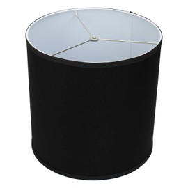 FenchelShades.com 14" Top Diameter x 14" Bottom Diameter 14" Height Cylinder Drum Lampshade USA Made (Black)