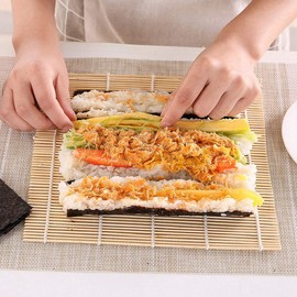 9PCS/Set Sushi Making Kit,Bamboo Sushi Mat,DIY Bamboo Sushi Maker Set Sushi Curtain Rice Sushi Making Kits Roll Cooking Tools,Sushi Making Kit(A)