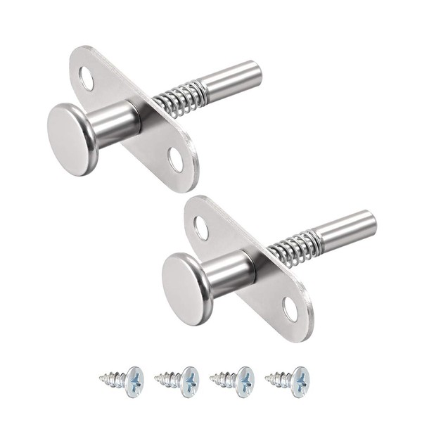 sourcing map Plunger Latches Spring-Loaded Stainless Steel 6mm Dia Head