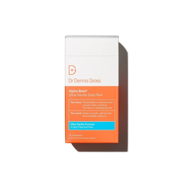 Dr. Dennis Gross Alpha Beta Ultra Gentle Daily Peel: for Dehydrated or Sensitive Skin, Uneven Tone or Texture, Fine Lines or Enlarged Pores (30 Treatments)