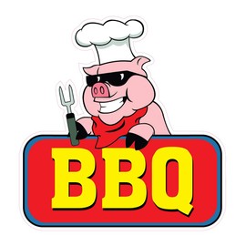 Food Truck Decals BBQ Concession Restaurant Die-Cut Vinyl Sticker U63 & Sign 24 in on Longest Side