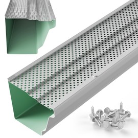 Waterlock 6" Gutter Guards Leaf Protection, Domestic Aluminum Gutter Covers 6 Inch (Sample, High-Gloss White)