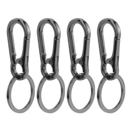 Pack of 4 Carabiner Key Chain, Small Metal Key Carabiner, Removable Carabiner Hook Key Ring with Carabiner for Car Keys, Backpack, Camping, Travel