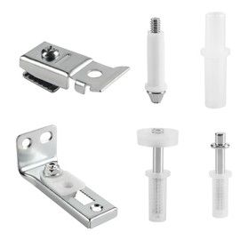 6 Pcs Bifold Door Repair Kit Folding Door Hardware Repair Replacement Part Includes 3/8" 7/8" 1" Guide Wheel and Brackets for Bi Folding Doors Internal