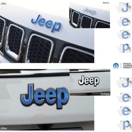 Reflective Concepts - 2017-2021 Jeep Compass MP - Jeep Front and Rear Emblem Overlay Decal Stickers - (Color: Reflective Blue)