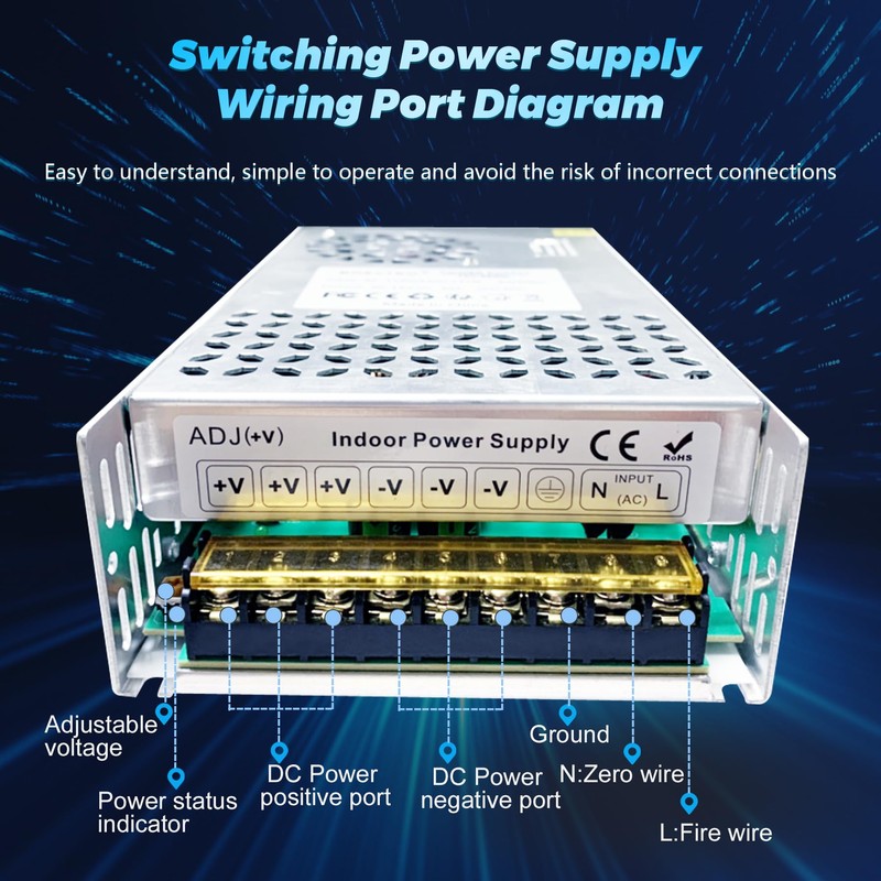 BOSYTRO 24V 25A 600W DC Switching Power Supply, AC 110v