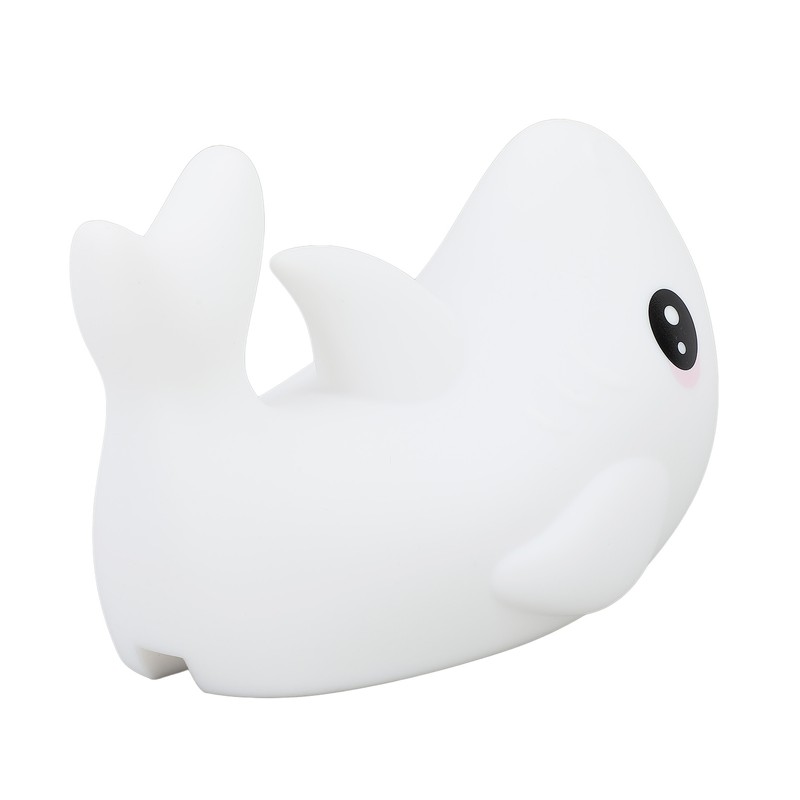 Night Light Silicone Cute Shark USB Rechargeable LED Colorful Night