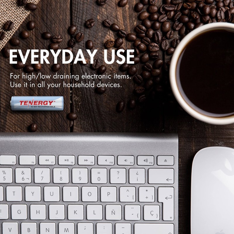 Tenergy AA Rechargeable Battery, High Capacity 2500mAh NiMH AA Battery,