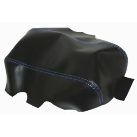 Kar Designers Black w/Blue Stitch Vinyl Center Console Lid Cover For 86-92 Toyota Supra MK3