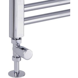iBathUK | Modern Chrome Straight Towel Radiator Valves 15mm Central Heating Taps RA02S