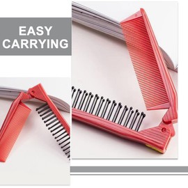 NOLITOY 2pcs Portable Folding Hair Brush Foldable Brush Anti-static Comb Pocket Hair Comb Small Hairbrush Mini Comb Travel Round Brush Mini Brush Toddler Red Double Plastic