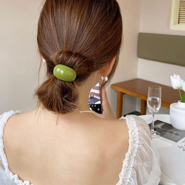 EOQPDECD 4 Pcs Acrylic Semi-Arc Ponytail Hair Ties Elastics Ponytail Holders Decorative Ponytail Holders Hair Bands Ropes Ponytail Hair Accessories for Women Girl Gift