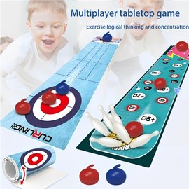 WYFCR Mini Tabletop Curling Game, Quick Easy to Set-Up Curling Game, Portable Mini Tabletop Games,Compact Family Games, Tabletop Games for Travel Home Party, Family Games for Kids and Adults