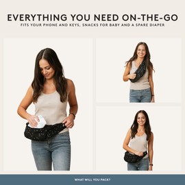 Baby Tula Lite Ripstop Nylon Compact Baby Carrier, Lightweight & Ergonomic Carrier for Travel w/Convenient Storage Hip Pouch, Multiple Carrying Positions for 12lbs to 30lbs - Soar (Olive Green/Birds)