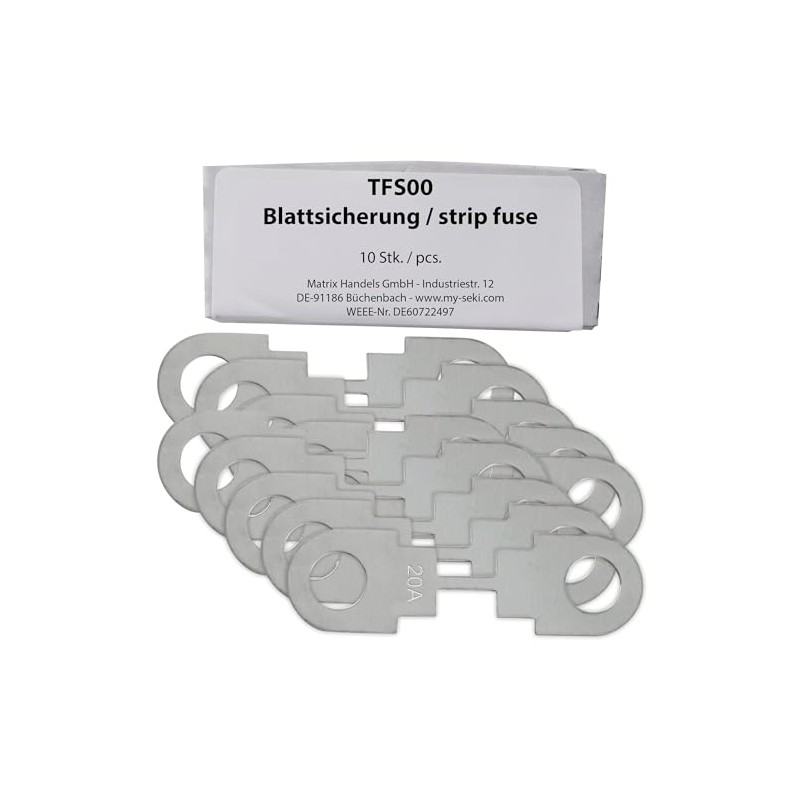 SeKi Blade Fuses 20 A; Blade Fuse Strips TFS00 up