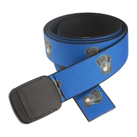 Thomas Bates Hiker Dog Pattern Metal Free Web Belts (Black Lab Face, Adult Size)