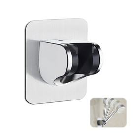 Shower Holder, No Drilling, Wall Mounted Hand Shower Holder, Universal Shower Holder, 45° Adjustable Shower Head Holder, Shower Head Holder for Wall, Bathroom, Toilet