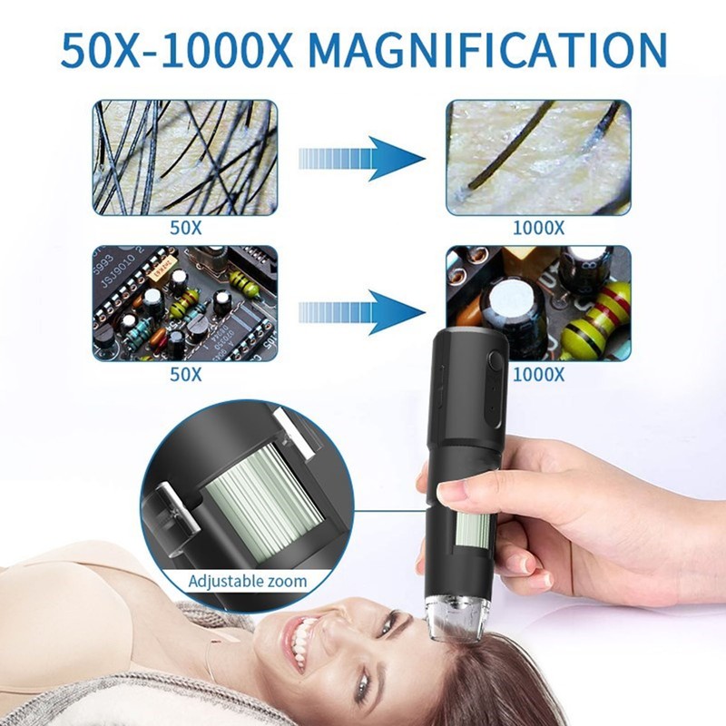 Portable Microscope USB 50X‑1000X Magnification 640x480P Resolution 360 Degree Rotatable