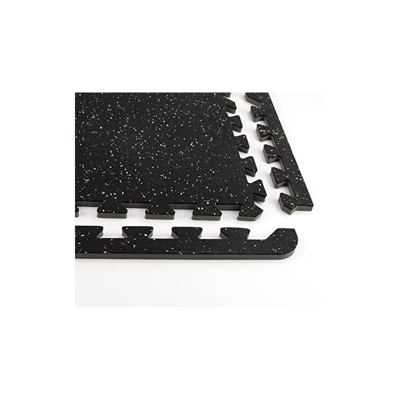 FloorPops FPR4267 Rubber Interlocking Floor Tiles, Basalt