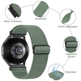 Strap for Garmin Forerunner 245/645 /55, 20mm Elastic Loop Stretchy Nylon Starp for Vivoactive 3/5 Music/Venu 2 Plus/Venu sq 2