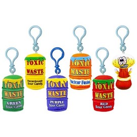 Toxic Waste Vibrant Cylindrical Plush Clip-On - 10cm (Pack Of 1) - Assorted Colors - Fun & Unique Novelty Gift & Accessories