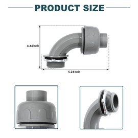 Wocloer 1-1/2 inch Liquid Tight Connector 90 Degree PVC Flexible Conduit Connector UL Listed Conduit Fittings（10 Pack）