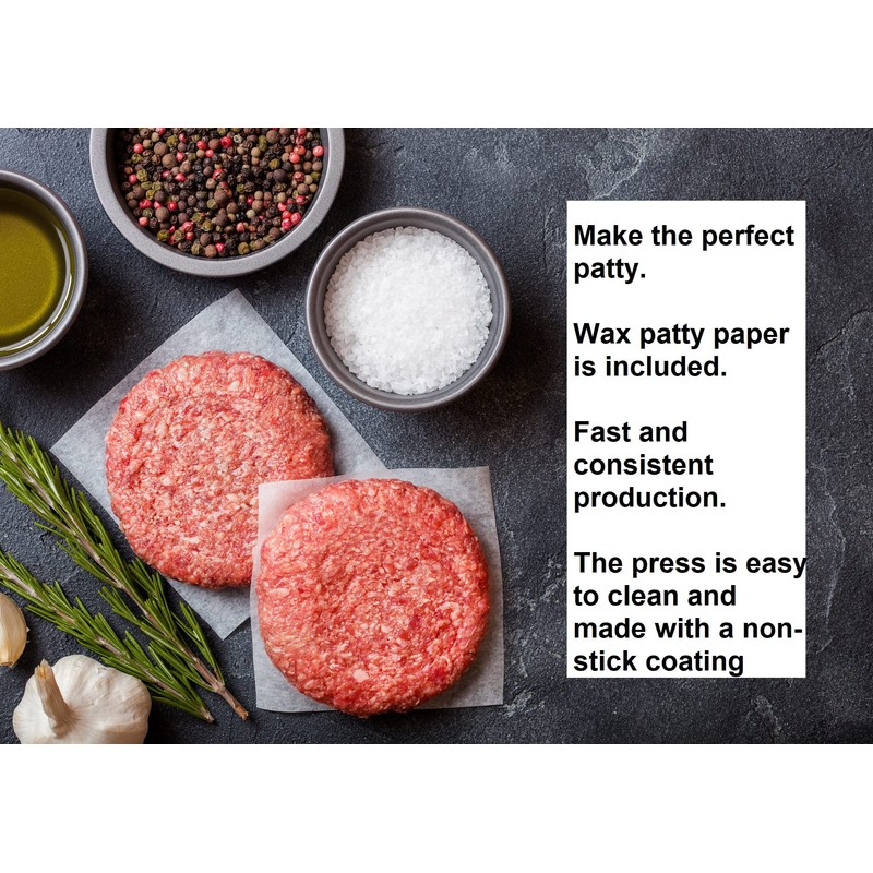 4 ½” Hamburger Press w/ 100 Patty Paper Set –