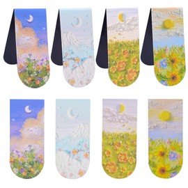 HFZRZFH Magnetic Bookmarks - 8 Piece Vintage Oil Painting Page Markers for Book Lovers, Women, Men, Kids, Reading Accessories