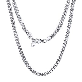 U7 Mens Necklace Chain for Women Silver Men Rope Necklaces Cuban Chains