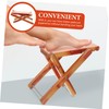 minkissy Bamboo Foot Stool with Height Stylish Manicure Footrest for