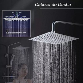 BALULAA 30 Cm Cabezal De Ducha Lluvia Regadera Alta Presion Cuadrado